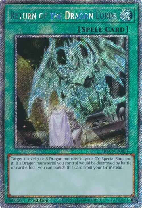 Return Of The Dragon Lords (Platinum Secret Rare) [Ra03-En060] Platinum Secret Rare 1