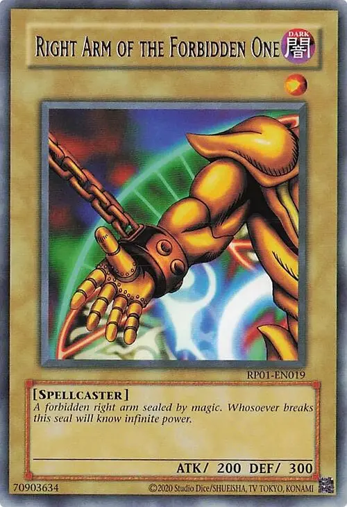 Right Arm Of The Forbidden One [Rp01-En019] Rare 1