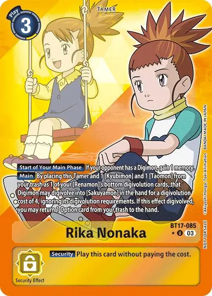 Rika Nonaka [Bt17-085] (Box Promotion Pack: Secret Crisis) [Secret Crisis] 1