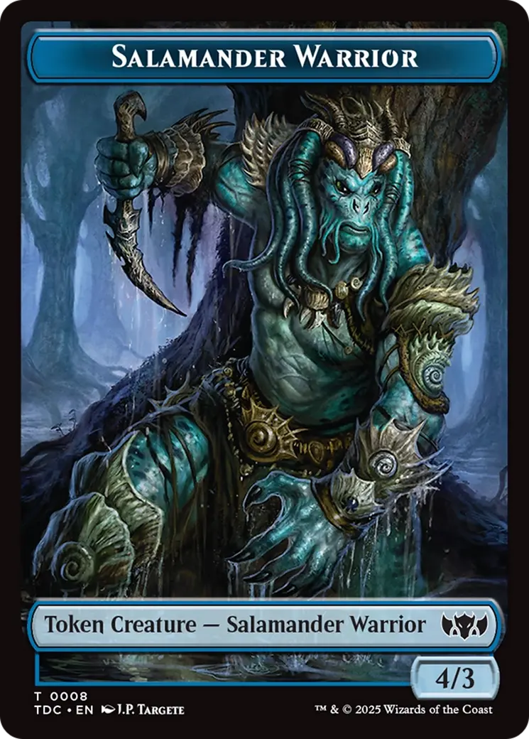 Salamander Warrior // Zombie Druid Double-Sided Token [Tarkir: Dragonstorm Commander Tokens] 1