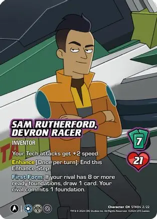 Sam Rutherford, Devron Racer - Stk04 2/22 - C - Holofoil 1