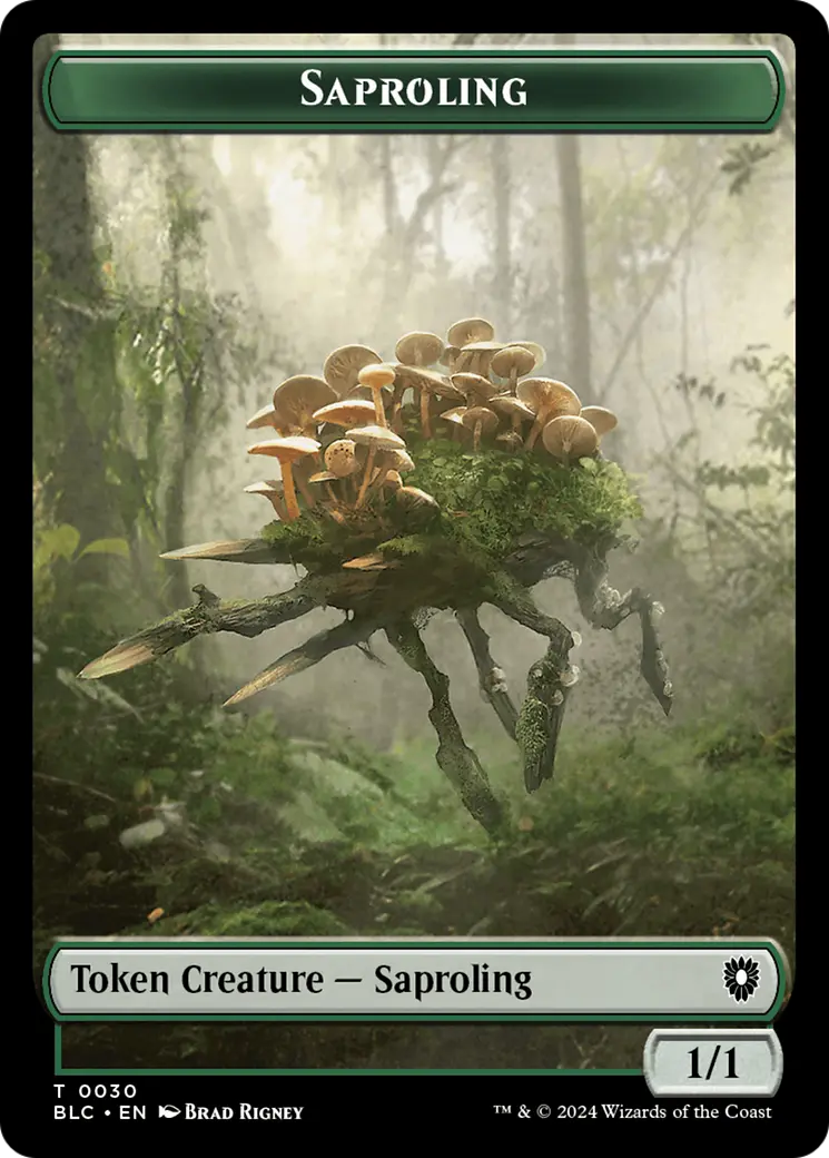 Saproling // Treasure Double-Sided Token [Bloomburrow Commander Tokens] 1