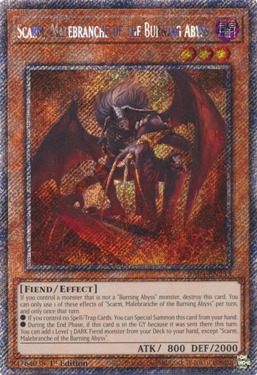 Scarm, Malebranche Of The Burning Abyss [Ra04-En233] Platinum Secret Rare 1