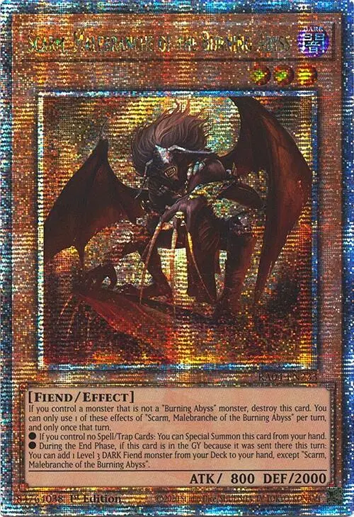 Scarm, Malebranche Of The Burning Abyss [Ra04-En233] Quarter Century Secret Rare 1