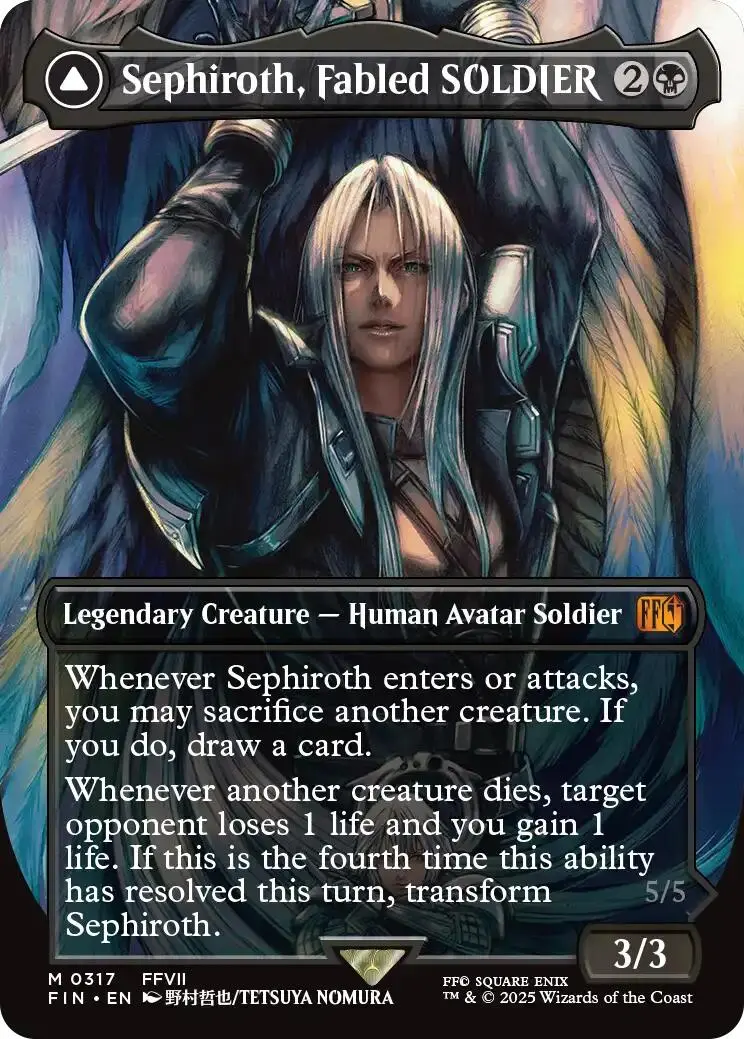 Sephiroth, Fabled Soldier // Sephiroth, One-Winged Angel (Borderless) (0317) [Final Fantasy] 1