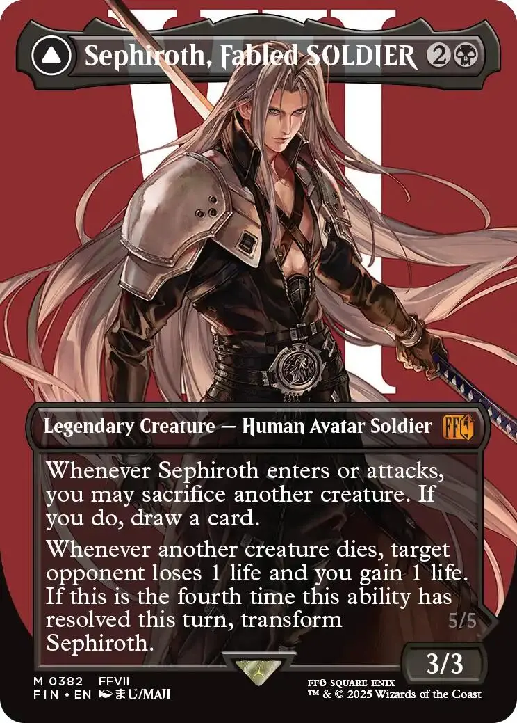 Sephiroth, Fabled Soldier // Sephiroth, One-Winged Angel (Borderless) (0382) [Final Fantasy] 1