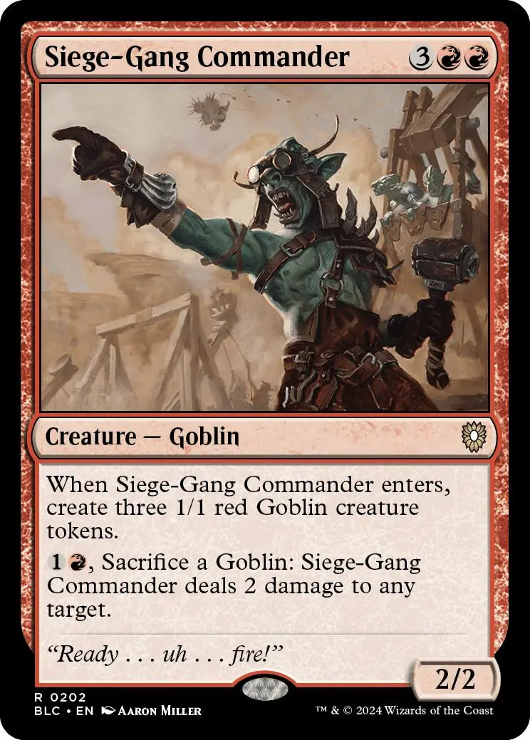 Siege-Gang Commander [Bloomburrow Commander] 1