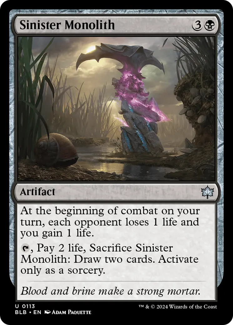 Sinister Monolith [Bloomburrow] 1