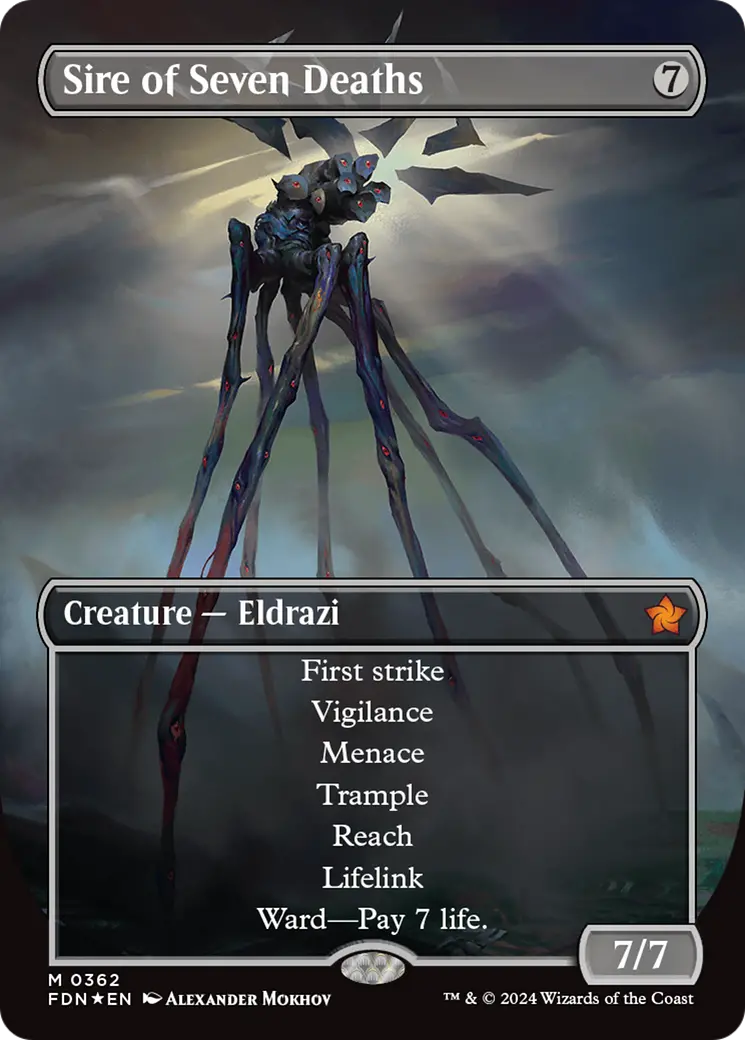 Sire Of Seven Deaths (Borderless) (Mana Foil) [Foundations] 1