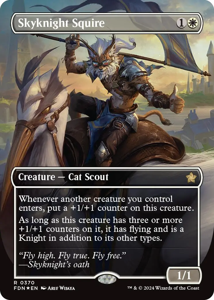 Skyknight Squire (Borderless) (Mana Foil) [Foundations] 1