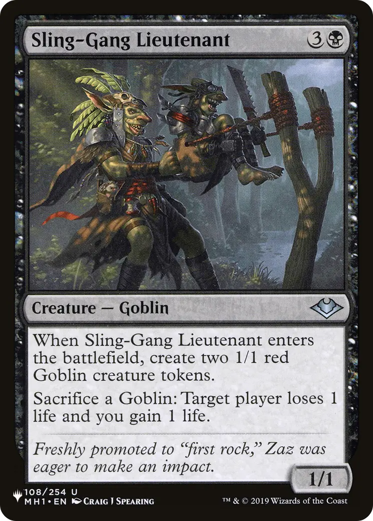 Sling-Gang Lieutenant [The List] 1