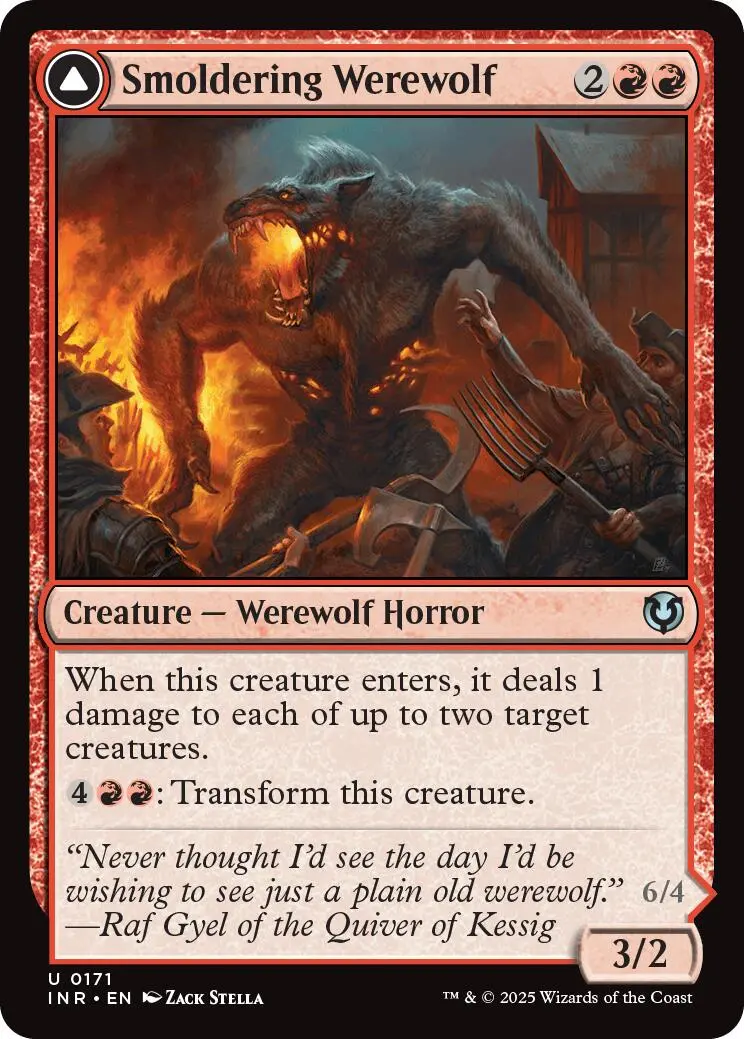 Smoldering Werewolf // Erupting Dreadwolf [Innistrad Remastered] 1