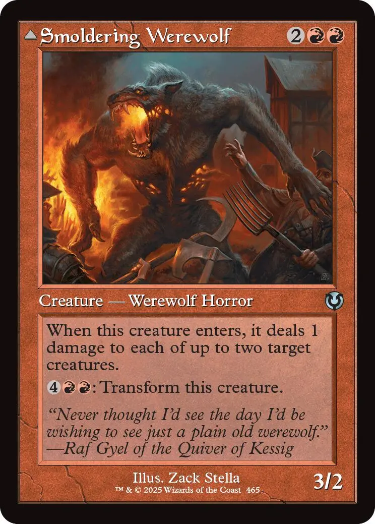 Smoldering Werewolf // Erupting Dreadwolf (Retro Frame) [Innistrad Remastered] 1