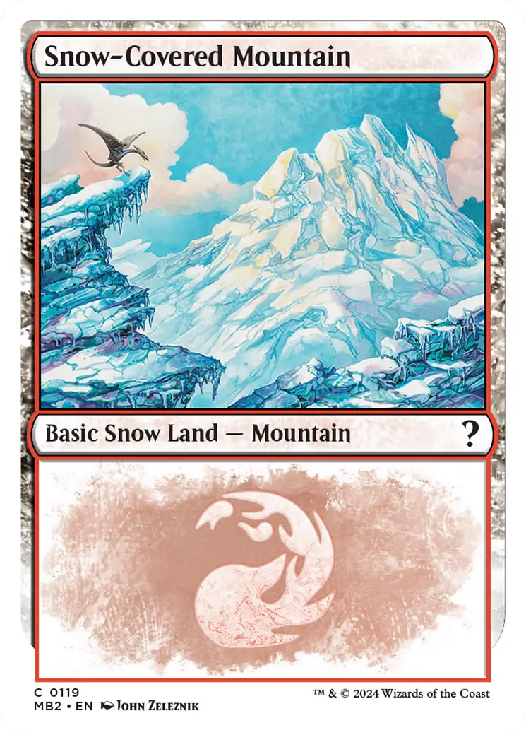 Snow-Covered Mountain (White Border) [Mystery Booster 2] 1