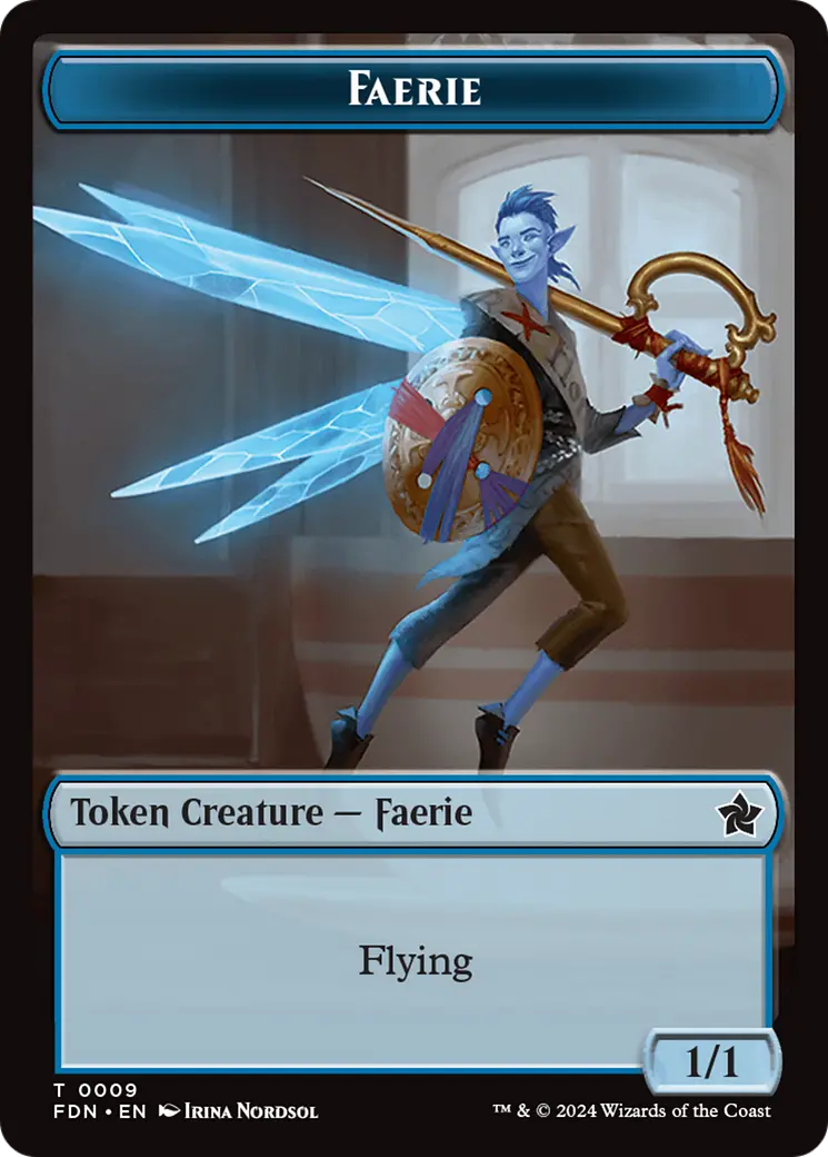 Soldier // Faerie Double-Sided Token [Foundations Tokens] 2