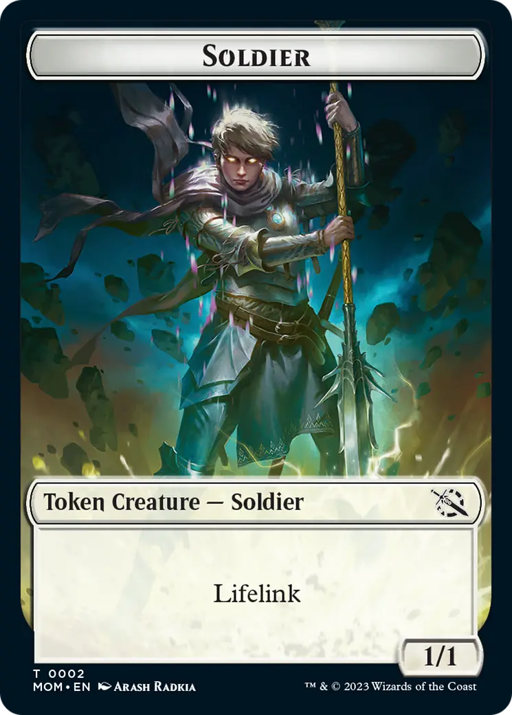 Soldier // Teferi Akosa Of Zhalfir Emblem Double-Sided Token [March Of The Machine Tokens] 1