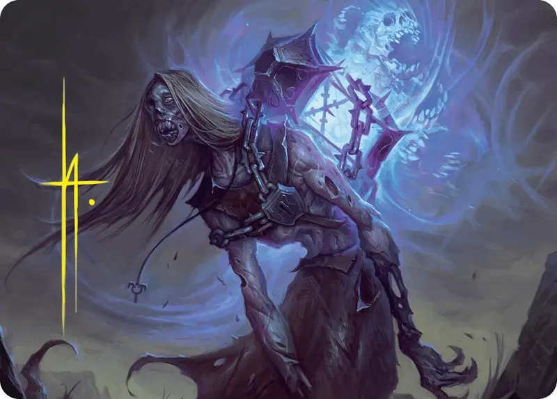 Soul-Shackled Zombie Art Card (9/54) (Gold-Stamped Signature) [Foundations Art Series] 1