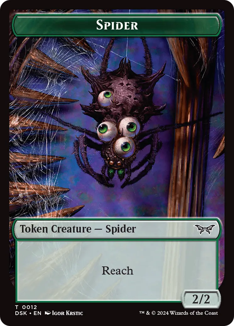 Spider // Manifest Double-Sided Token [Duskmourn: House Of Horror Tokens] 1