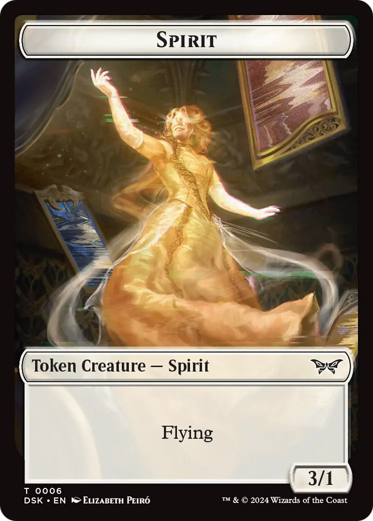 Spirit (0006) // Treasure Double-Sided Token [Duskmourn: House Of Horror Tokens] 1