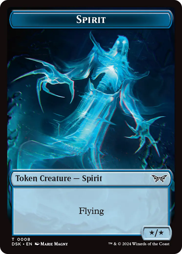 Spirit (0008) // Manifest Double-Sided Token [Duskmourn: House Of Horror Tokens] 1