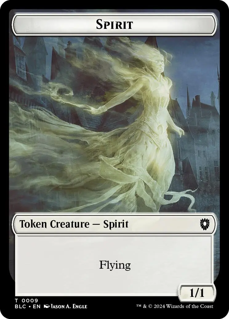 Spirit // Faerie Double-Sided Token [Bloomburrow Commander Tokens] 1