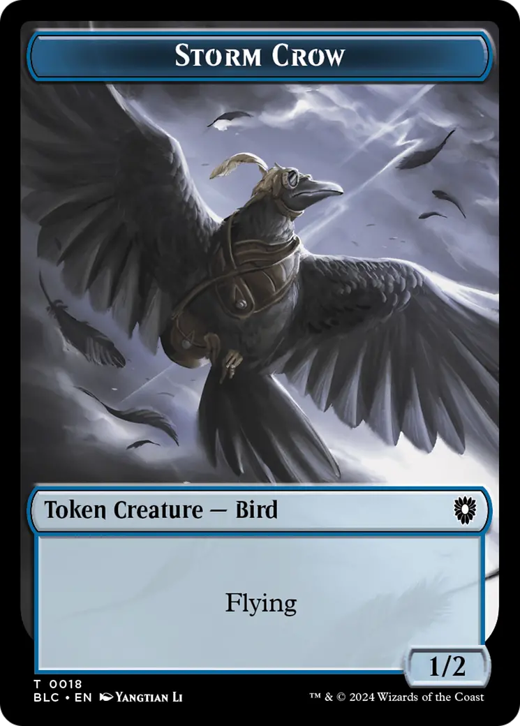 Storm Crow // Bird (003) Double-Sided Token [Bloomburrow Commander Tokens] 1