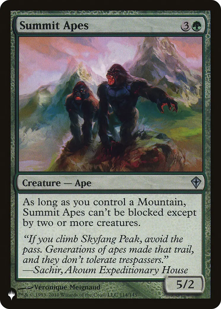 Summit Apes [The List] 1
