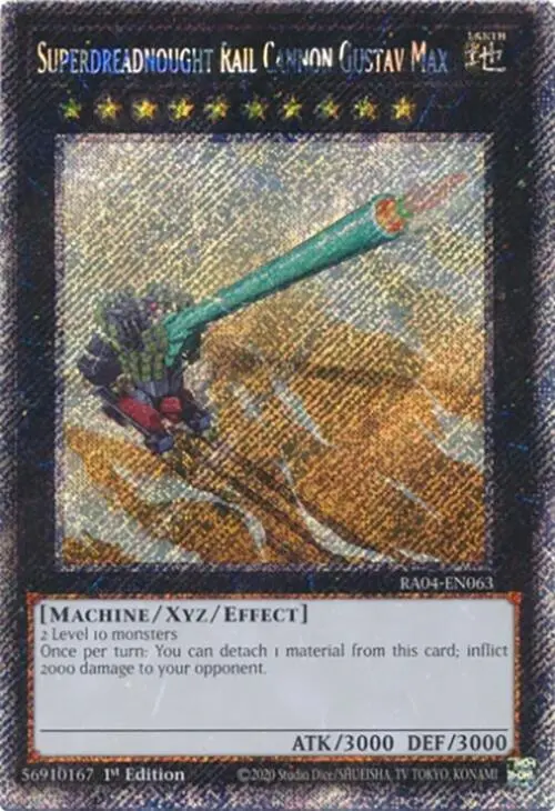 Superdreadnought Rail Cannon Gustav Max [Ra04-En063] Platinum Secret Rare 1