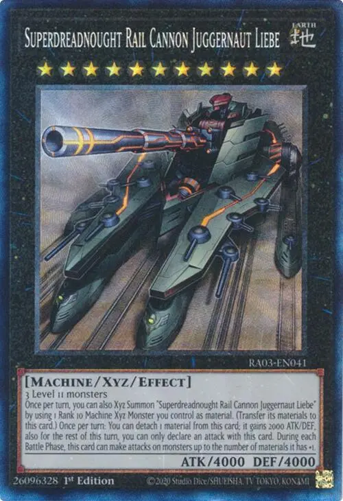 Superdreadnought Rail Cannon Juggernaut Liebe (Cr) [Ra03-En041] Prismatic Collector's Rare 1