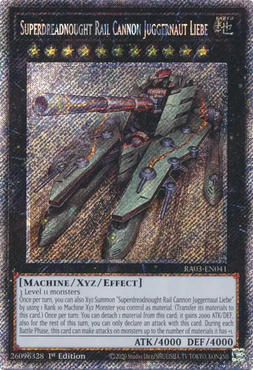 Superdreadnought Rail Cannon Juggernaut Liebe (Platinum Secret Rare) [Ra03-En041] Platinum Secret Rare 1