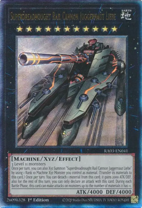 Superdreadnought Rail Cannon Juggernaut Liebe (Utr) [Ra03-En041] Prismatic Ultimate Rare 1