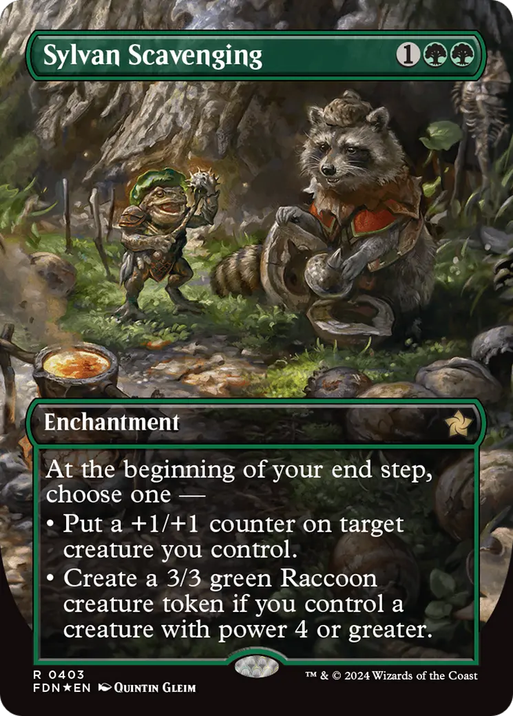 Sylvan Scavenging (Borderless) (Mana Foil) [Foundations] 1