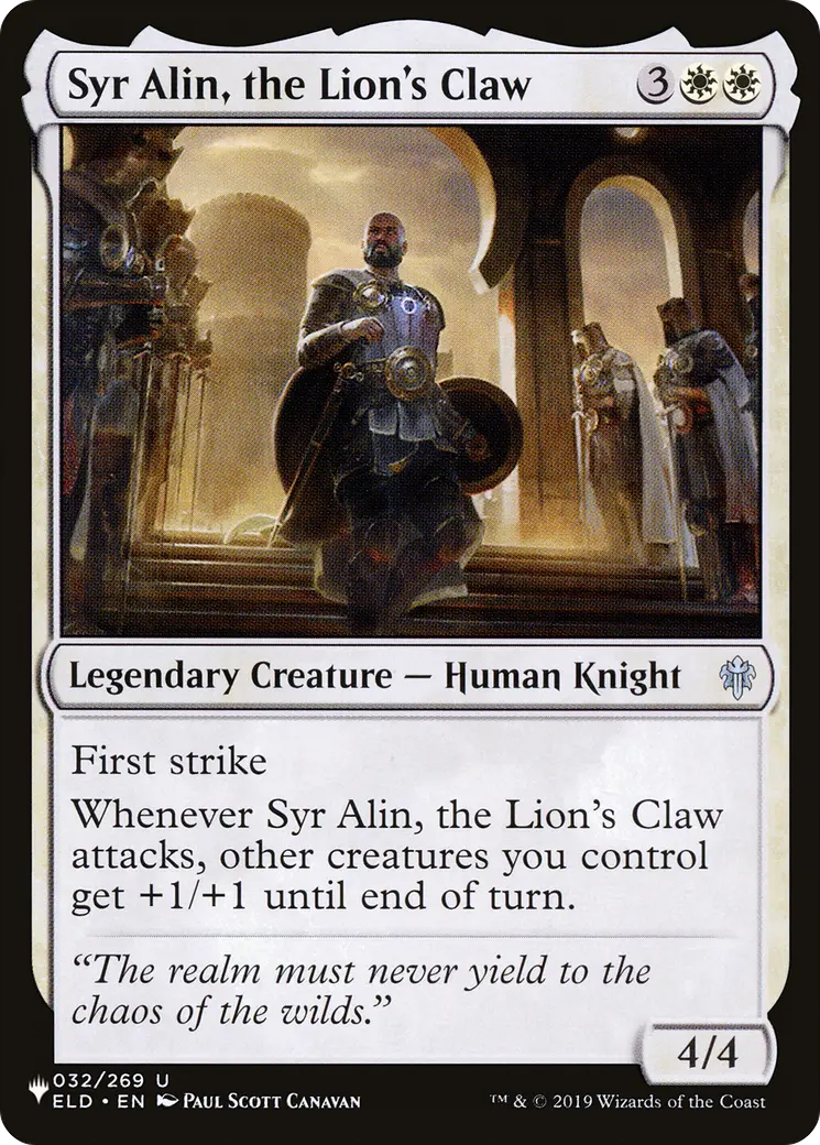 Syr Alin, The Lion's Claw [The List] 1