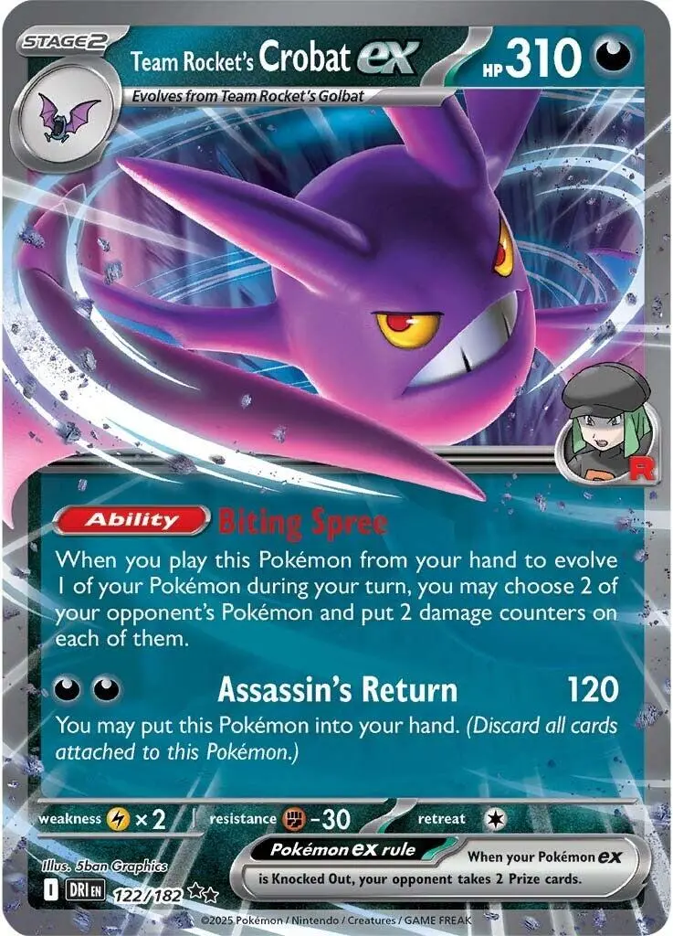 Team Rocket's Crobat Ex (122/182) [Scarlet & Violet: Destined Rivals] 1