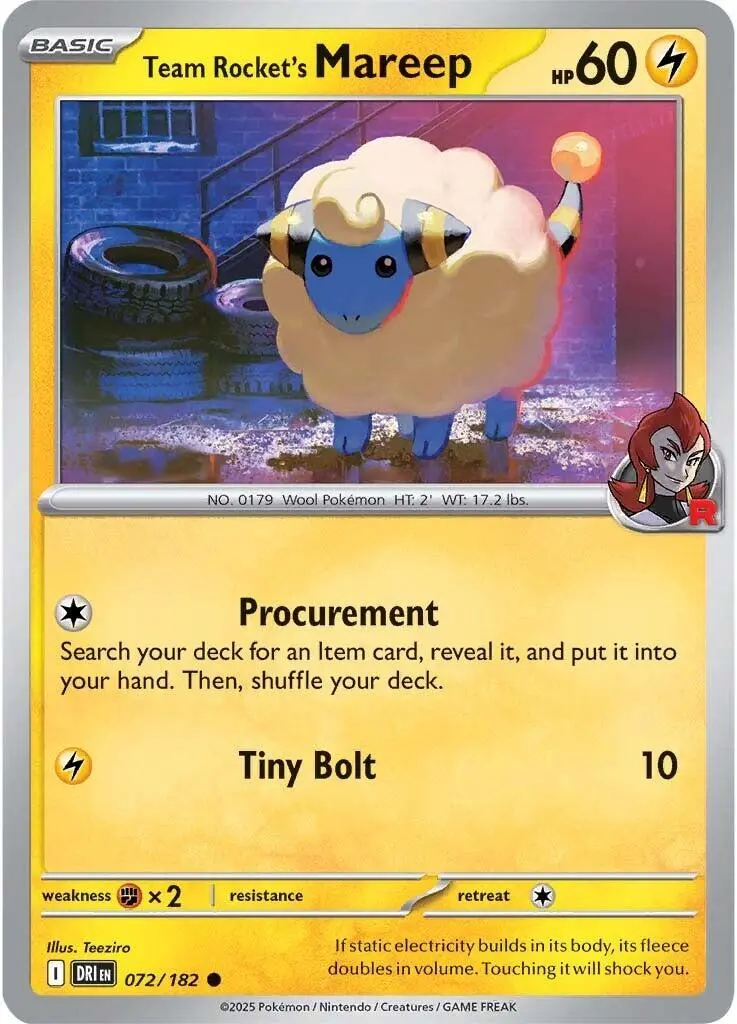 Team Rocket's Mareep (072/182) [Scarlet & Violet: Destined Rivals] 1