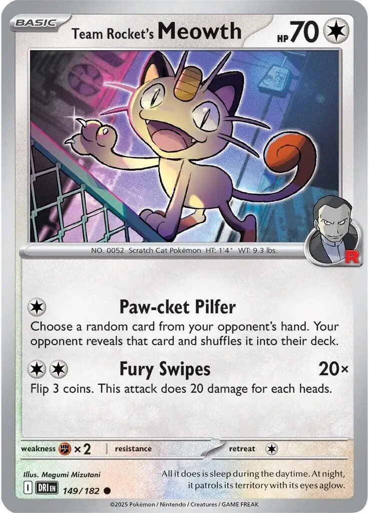 Team Rocket's Meowth (149/182) [Scarlet & Violet: Destined Rivals] 1