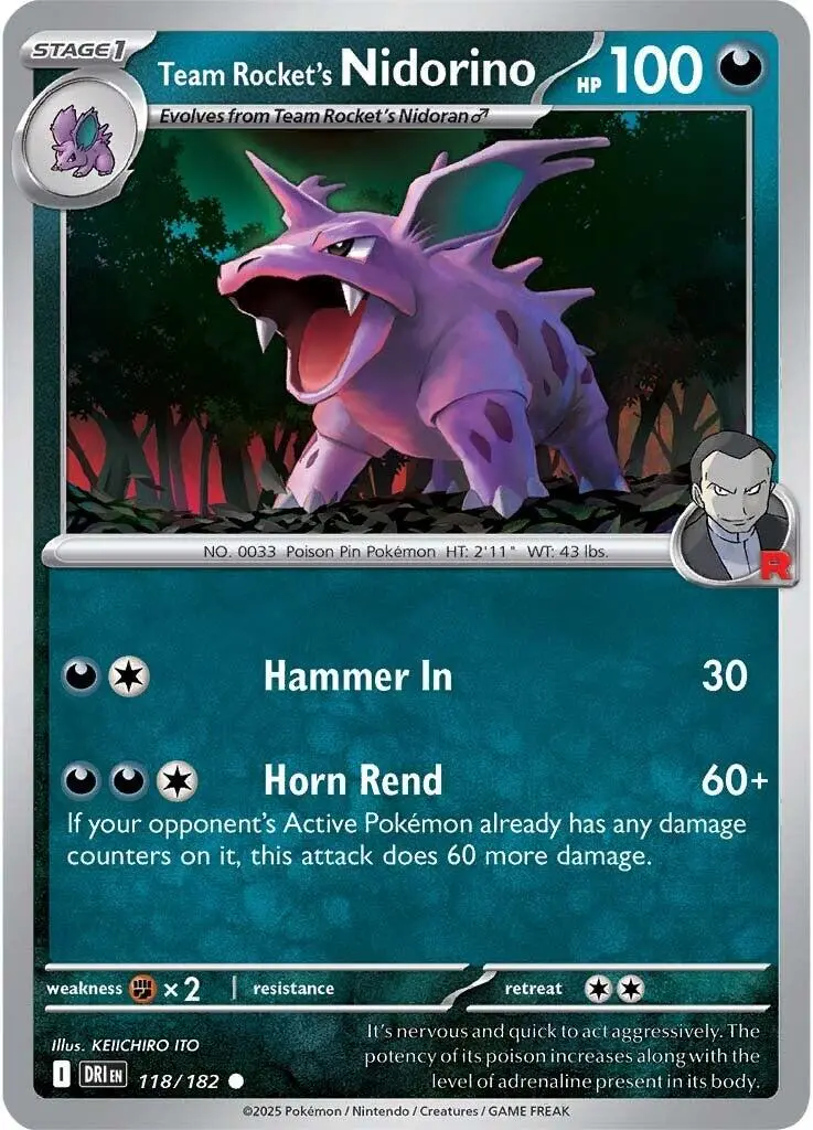Team Rocket's Nidorino (118/182) [Scarlet & Violet: Destined Rivals] 1