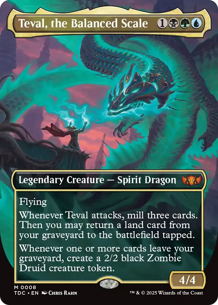 Teval, The Balanced Scale (Borderless) [Tarkir: Dragonstorm Commander] 1