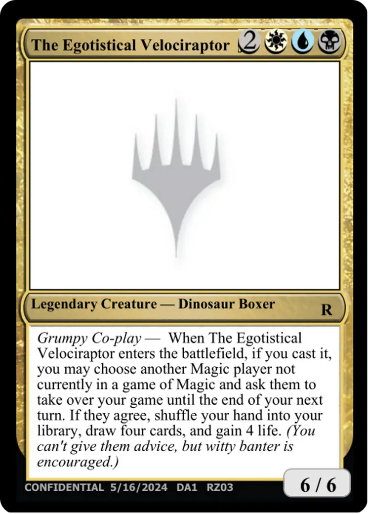 The Egotistical Velociraptor [Mystery Booster 2 Playtest Cards] 1