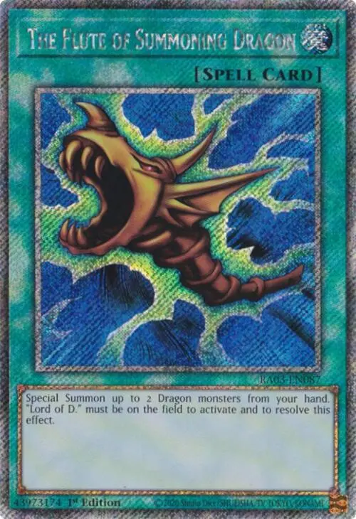 The Flute Of Summoning Dragon (Platinum Secret Rare) [Ra03-En087] Platinum Secret Rare 1