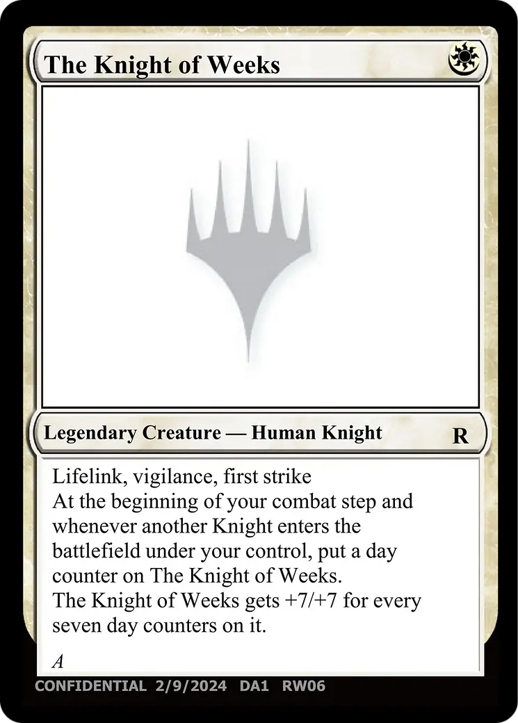 The Knight Of Weeks [Unknown Event] 1