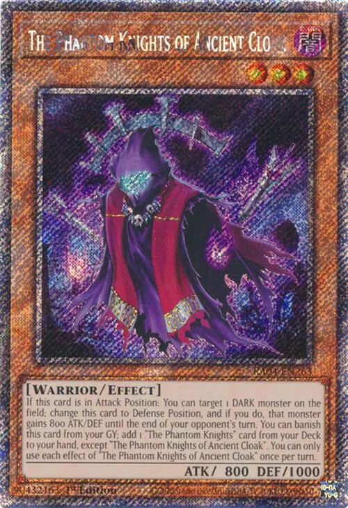 The Phantom Knights Of Ancient Cloak [Ra04-En263] Platinum Secret Rare 1
