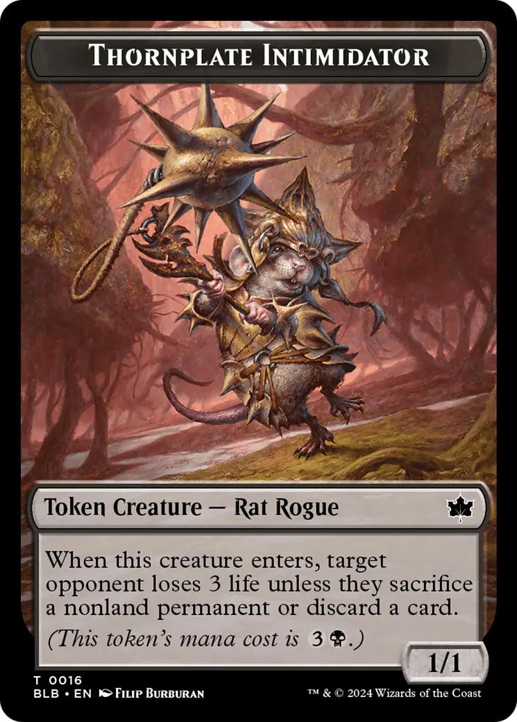 Thornplate Intimidator Token [Bloomburrow Tokens] 1