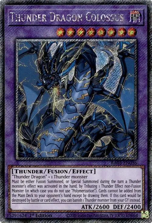 Thunder Dragon Colossus (Platinum Secret Rare) [Ra03-En036] Platinum Secret Rare 1