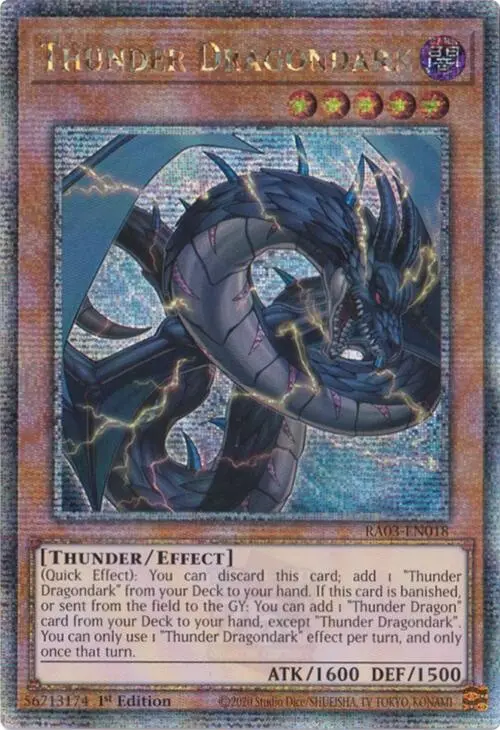 Thunder Dragondark (Quarter Century Secret Rare) [Ra03-En018] Quarter Century Secret Rare 1