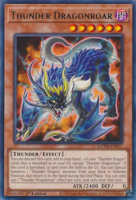 Thunder Dragonroar [Mztm-En077] Rare 1