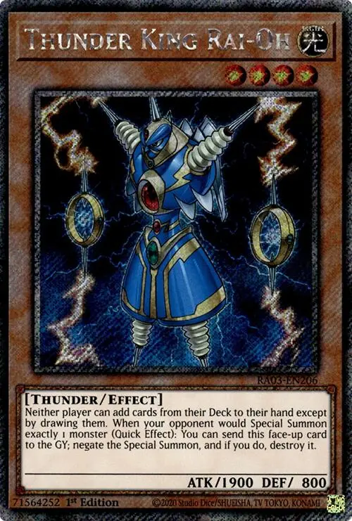 Thunder King Rai-Oh (Platinum Secret Rare) [Ra03-En206] Platinum Secret Rare 1