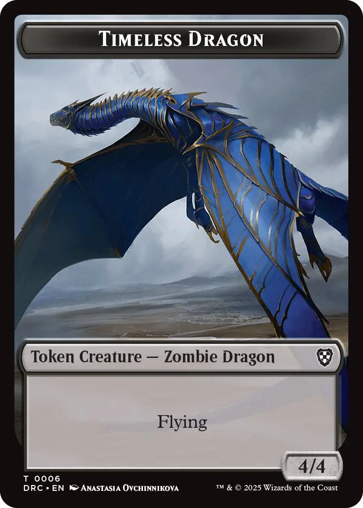 Timeless Dragon // Zombie (0007) Double-Sided Token [Aetherdrift Tokens] 1