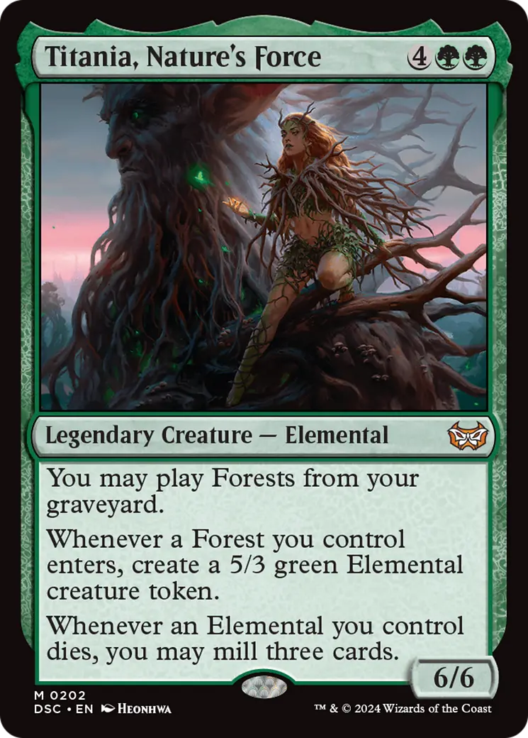 Titania, Nature's Force [Duskmourn: House Of Horror Commander] 1