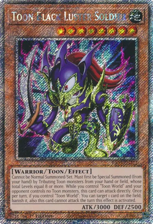 Toon Black Luster Soldier (Platinum Secret Rare) [Ra03-En272] Platinum Secret Rare 1